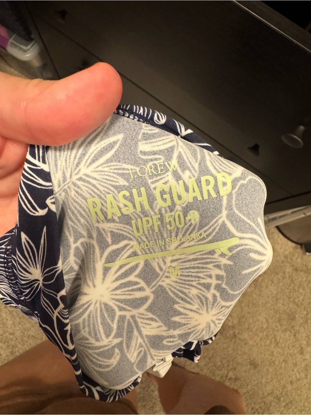 J. Crew Navy and White Floral Rash Guard top SPF 50 - new with tags - Picture 3 of 3